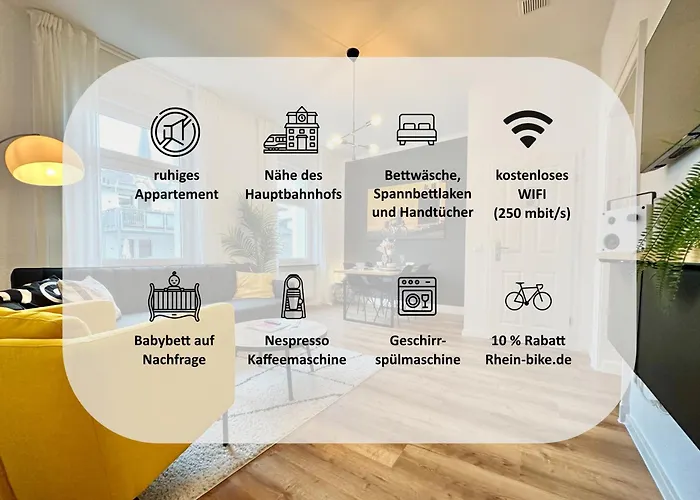 250m Rhein - Ruhig - Hbf - Boxspringbett - K-111-s